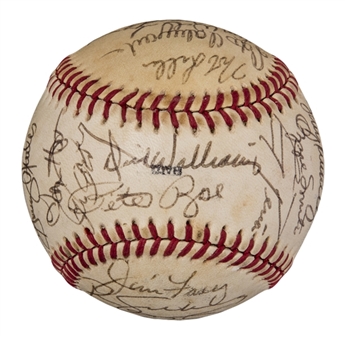 1985 National League All-Star Team Signed OML Ueberroth All-Star Baseball With 31 Signatures Including Rose, Ozzie Smith & Dick Williams (Beckett & JSA)
